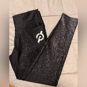 Peloton Black and silver sparkled leggings XL